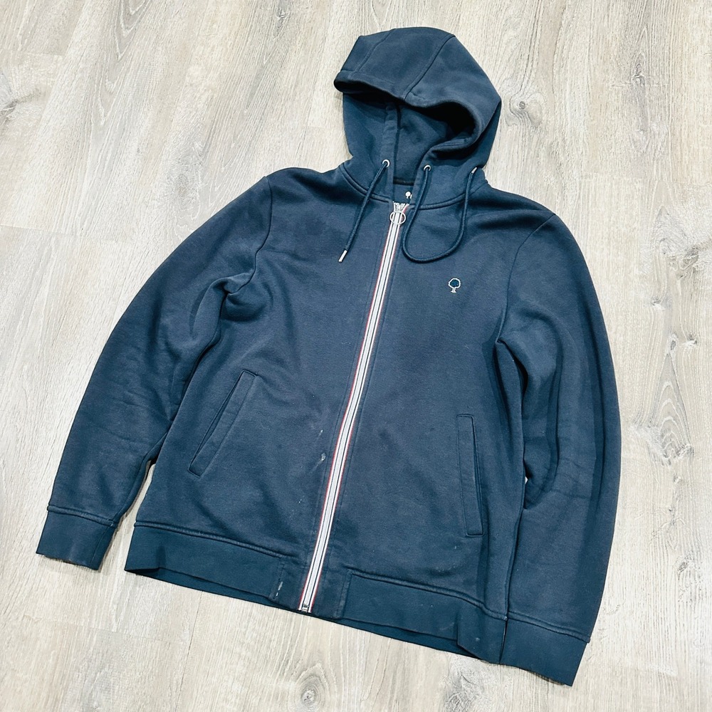 FAGUO Hoodie Mens Medium Navy Mesnil Full Zip Hoodie Sweatshirt F19SW0113